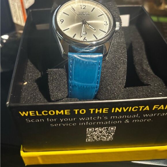 Invicta Men's Silver and Blue Watch - Picture 2 of 5
